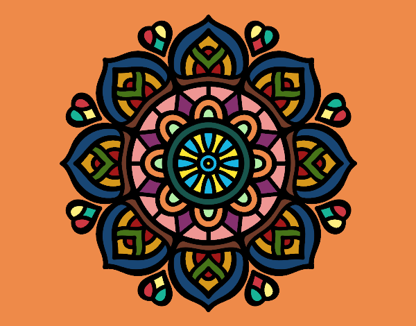 Dibujo Mandala para la concentración mental pintado por AliFranco 