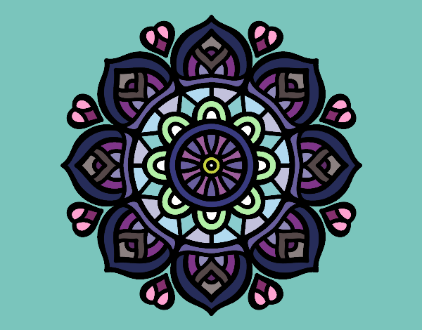 Dibujo Mandala para la concentración mental pintado por mdifranco