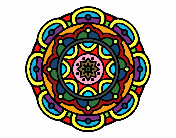 Dibujo Mandala para la relajación mental pintado por AliFranco 