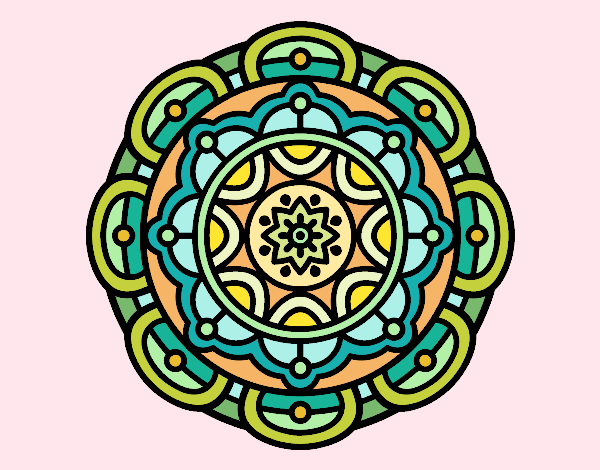 Dibujo Mandala para la relajación mental pintado por mdifranco