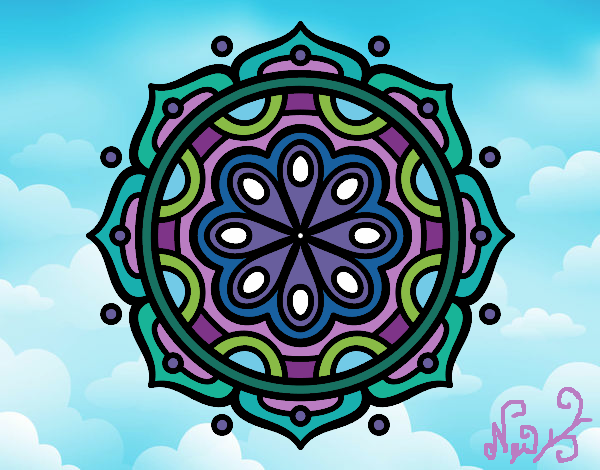 Dibujo Mandala para meditar pintado por Neidas