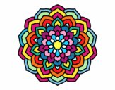 Dibujo Mandala pétalos de flor pintado por oprah