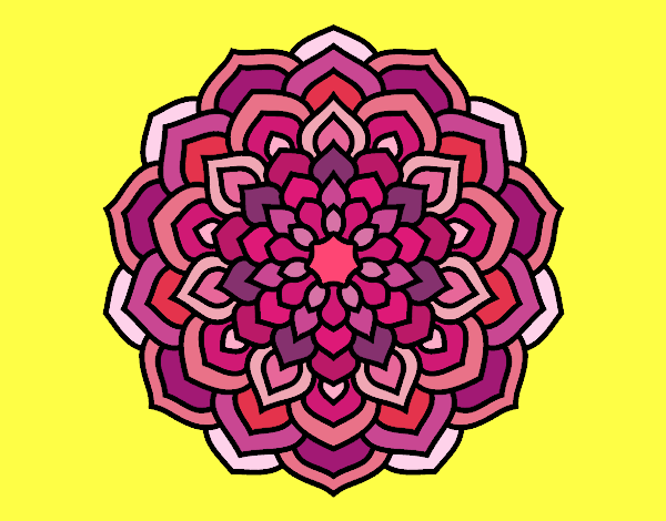 Dibujo Mandala pétalos de flor pintado por sandrasobi
