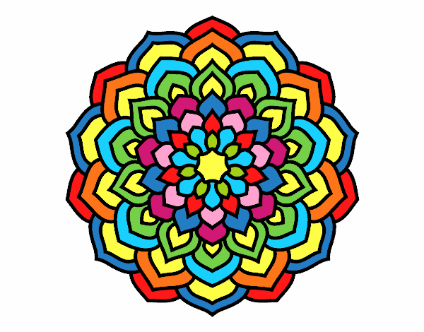 Dibujo Mandala pétalos de flor pintado por ME272