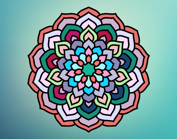 Dibujo Mandala pétalos de flor pintado por kariett