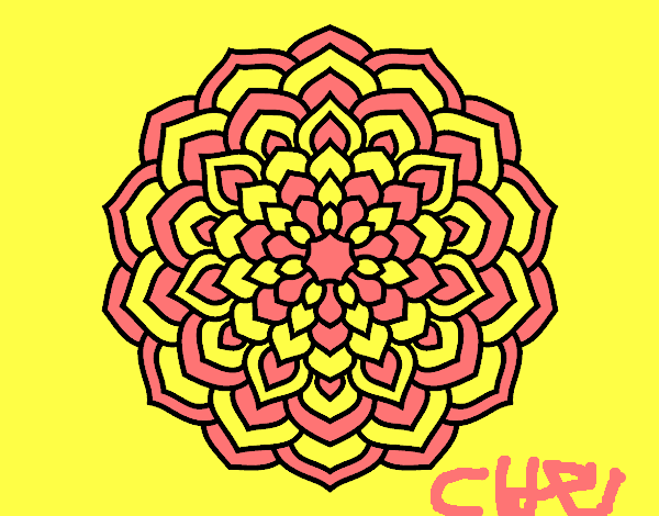 Dibujo Mandala pétalos de flor pintado por chvilella