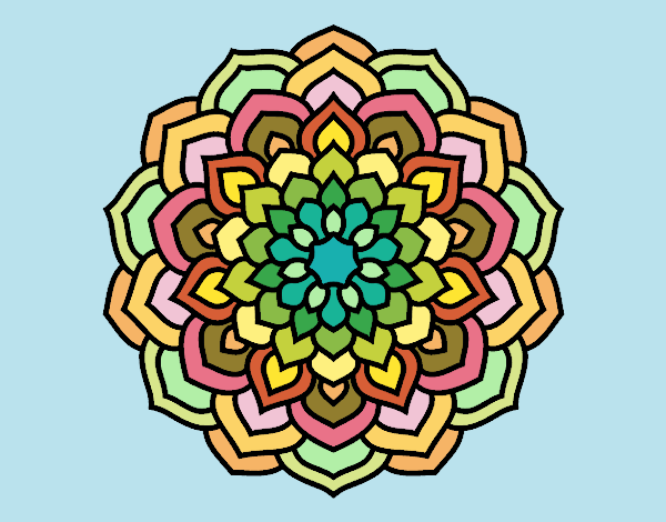 Dibujo Mandala pétalos de flor pintado por mdifranco