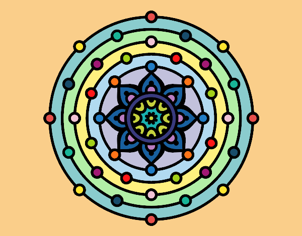Dibujo Mandala sistema solar pintado por mdifranco