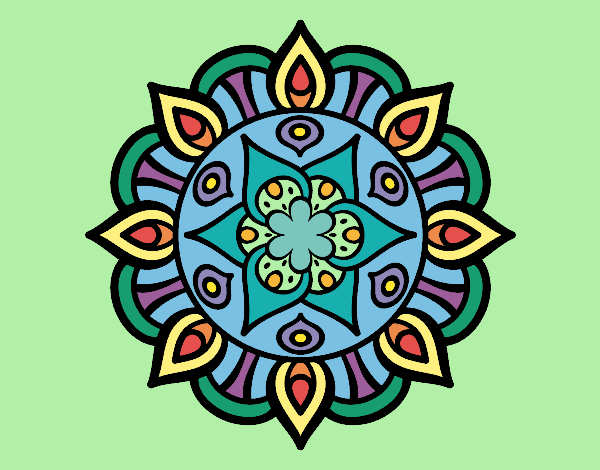 Dibujo Mandala vida vegetal pintado por mdifranco