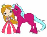 Dibujo Princesa y unicornio pintado por oprah