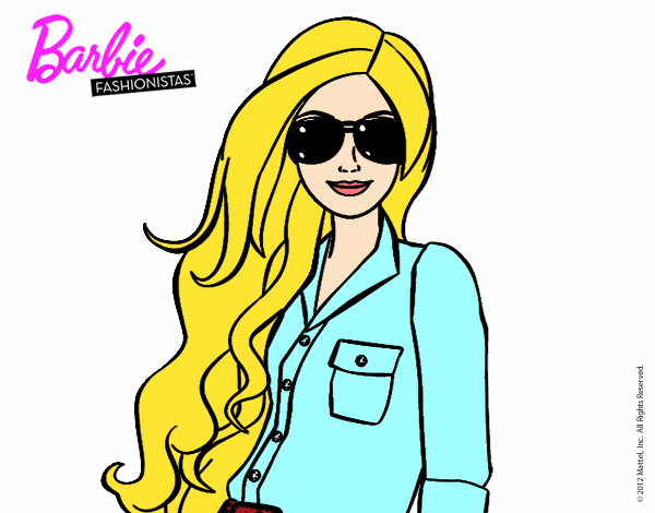 Dibujo Barbie con gafas de sol pintado por Vane124