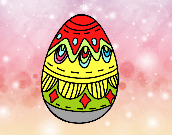 Dibujo Huevo de Pascua con Rombos pintado por maryfom