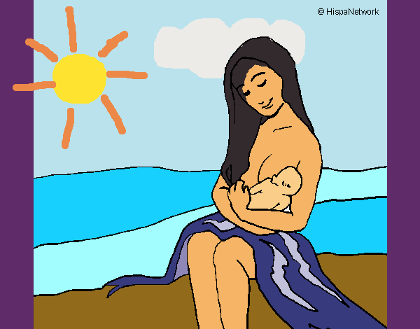 Dibujo Madre con su bebe pintado por teuQihcoX