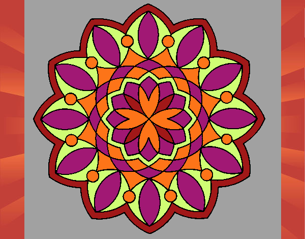 Dibujo Mandala 3 pintado por estrellado