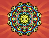 Dibujo Mandala con estratos pintado por estrellado