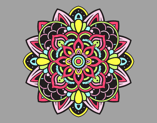 Dibujo Mandala decorativa pintado por blanca