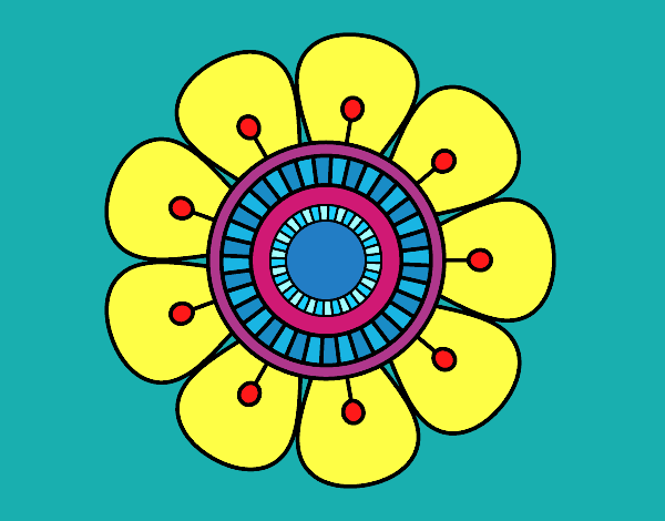 Dibujo Mandala en forma de flor pintado por sandrasobi