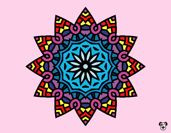 Dibujo Mandala estrella floral pintado por carlosvill