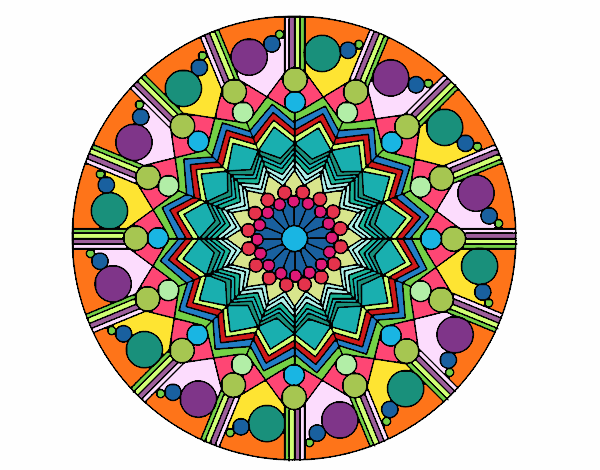 Dibujo Mandala flor con círculos pintado por sandrasobi