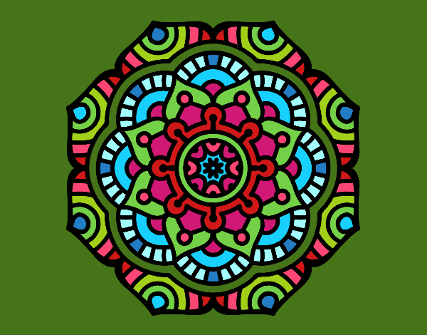 Dibujo Mandala flor conceptual pintado por blanca