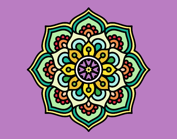 Dibujo Mandala flor de la concentración pintado por sandrasobi