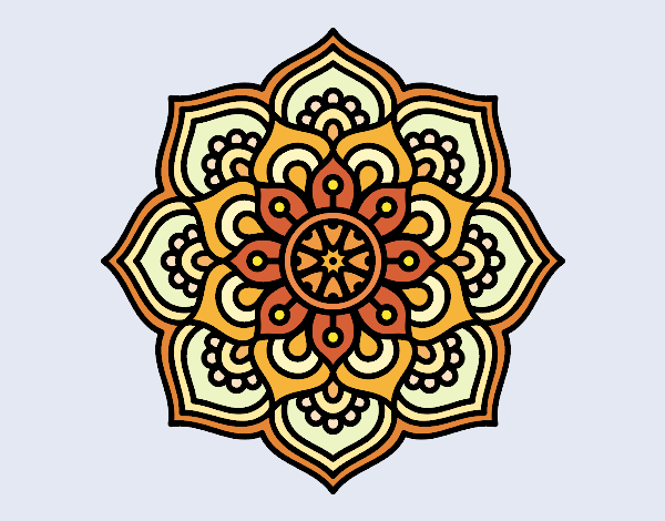 Dibujo Mandala flor de la concentración pintado por sandrasobi