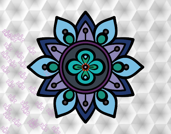 Dibujo Mandala flor de loto pintado por staxxgirl1