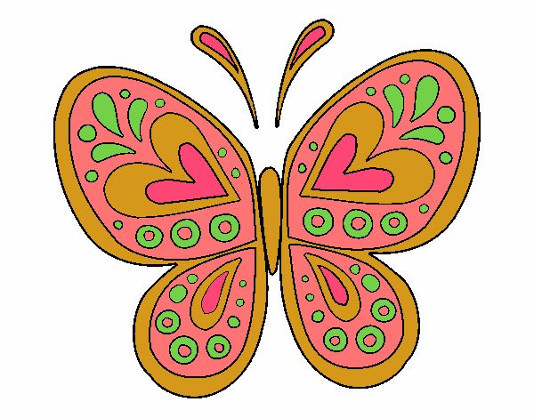 Dibujo Mandala mariposa pintado por Gloriana