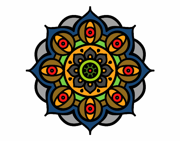 Dibujo Mandala ojos abiertos pintado por vivianata