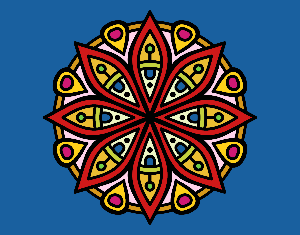 Dibujo Mandala para la concentración pintado por sandrasobi