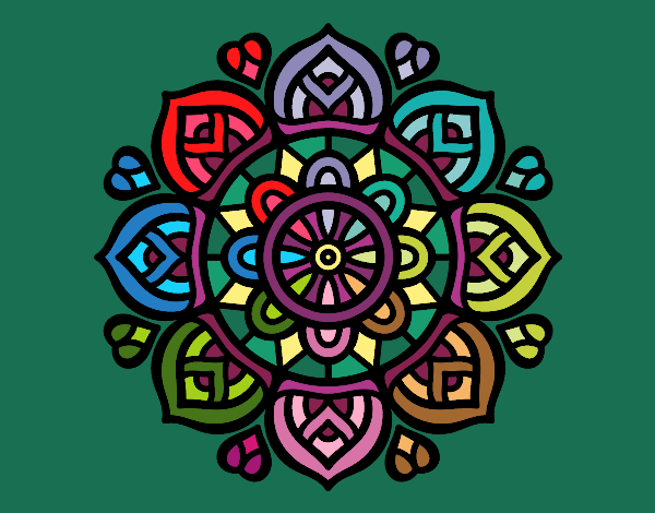 Dibujo Mandala para la concentración mental pintado por blanca