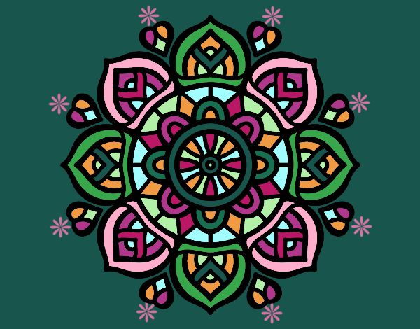 Dibujo Mandala para la concentración mental pintado por blanca