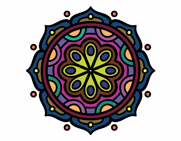 Dibujo Mandala para meditar pintado por aguagrande