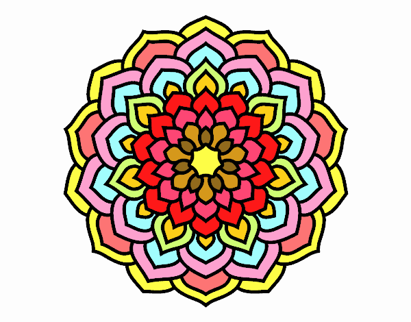 Dibujo Mandala pétalos de flor pintado por Lexy9999