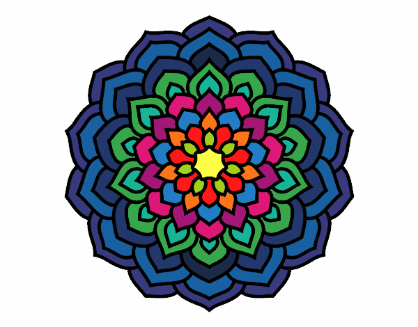 Dibujo Mandala pétalos de flor pintado por NAMILA