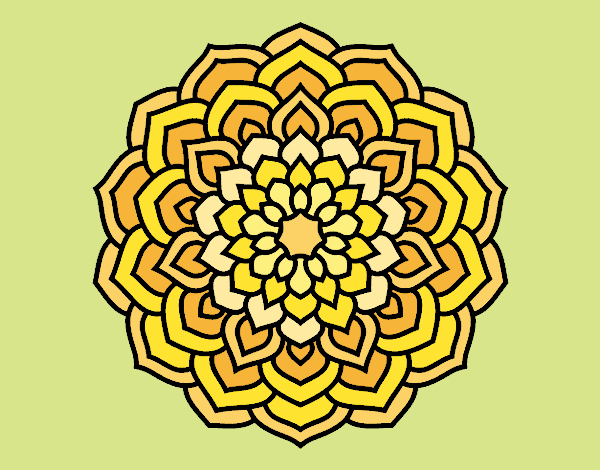Dibujo Mandala pétalos de flor pintado por yoanna3012