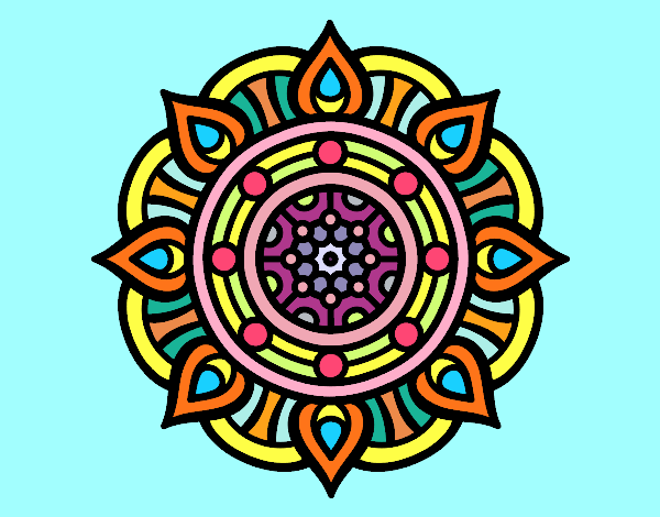 Dibujo Mandala puntos de fuego pintado por sandrasobi