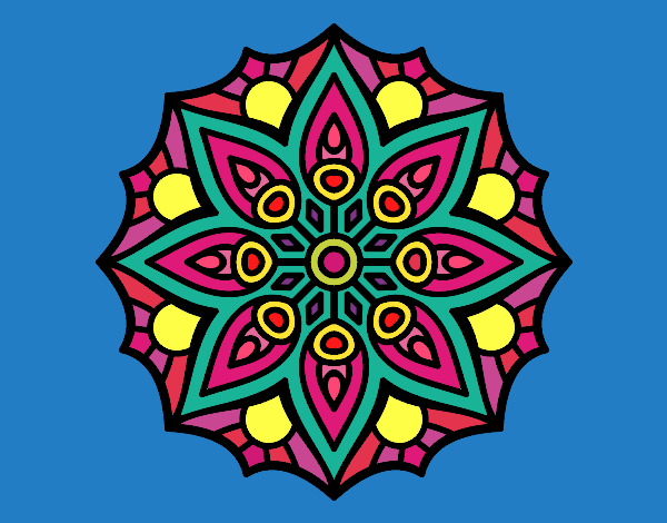 Dibujo Mandala simetría sencilla pintado por sandrasobi