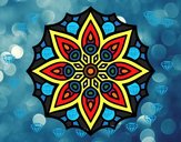 Dibujo Mandala simetría sencilla pintado por islumaju