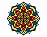 Dibujo Mandala simetría sencilla pintado por Miolca 
