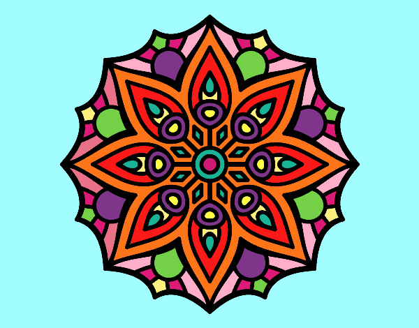 Dibujo Mandala simetría sencilla pintado por sandrasobi