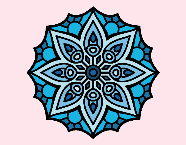Dibujo Mandala simetría sencilla pintado por yoanna3012