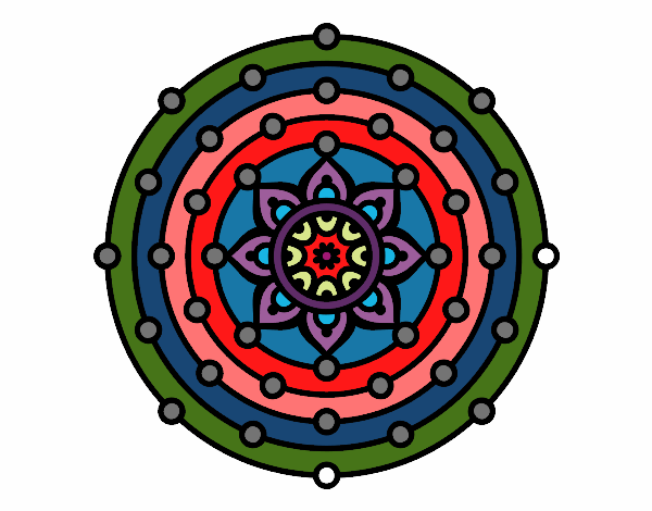 Dibujo Mandala sistema solar pintado por vivianata
