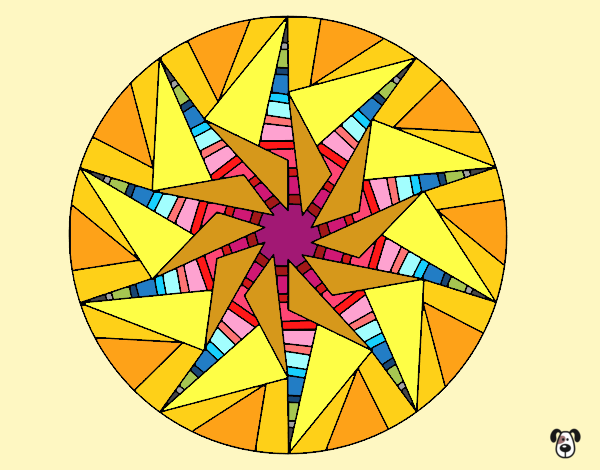 Dibujo Mandala sol triangular pintado por carlosvill
