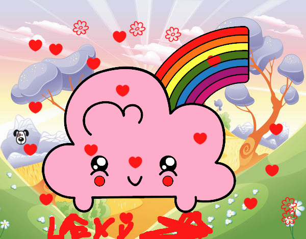 Dibujo Nube con arco iris kawaii pintado por Lexy9999