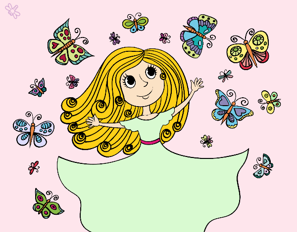 Dibujo Princesa de las mariposas pintado por Tinucha26
