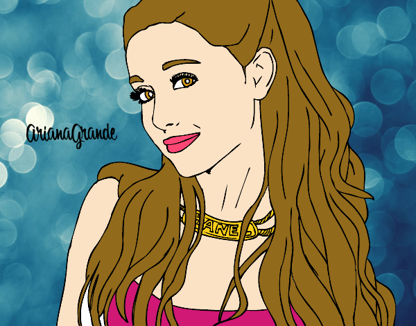 Dibujo Ariana Grande con collar pintado por lolyyfeli