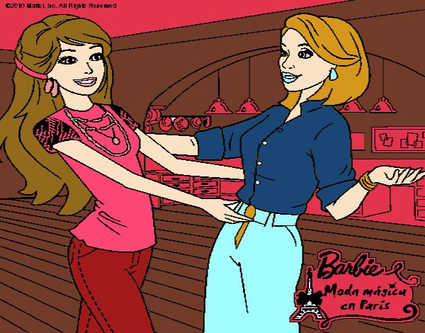 Dibujo Barbie y su amiga pintado por UliEmi