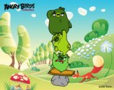 Dibujo Cerdos verdes de Angry Birds pintado por queyla