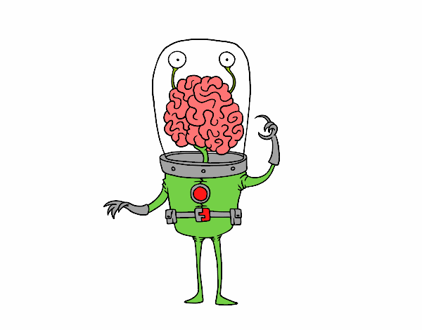 Dibujo Extraterrestre cerebro pintado por Gloriana